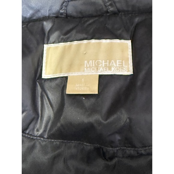 Michael Kors Womens Black Puffer Vest‎ Full Zip Sleeveless Hooded Jacket S - Picture 8 of 9